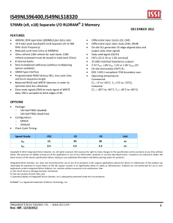 IS49NLS96400,IS49NLS18320 - Integrated Silicon Solution Inc.