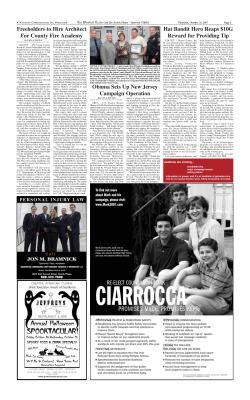 Freeholders to Hire Architect For County Fire Academy Obama Sets