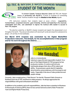 Our March 2016 recipient was nominated by his Digital Media/Web