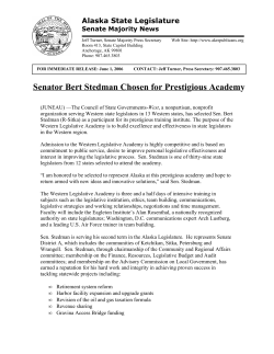 Senator Bert Stedman Chosen for Prestigious Academy