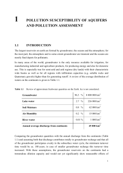 1 pollution susceptibility of aquifers and pollution assessment