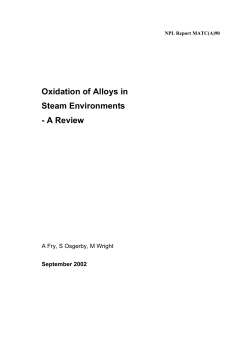 Oxidation of Alloys in Steam Environments