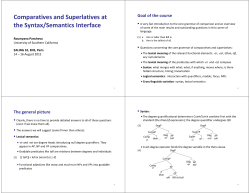 Comparatives and Superlatives at the Syntax - EALing