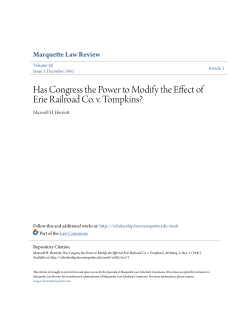 Has Congress the Power to Modify the Effect of Erie Railroad Co. v