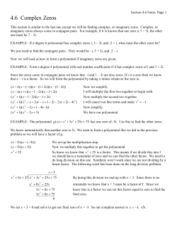 4.6 Complex Zeros