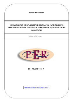 Human Rights That Influence The Mentally Ill Patient In South