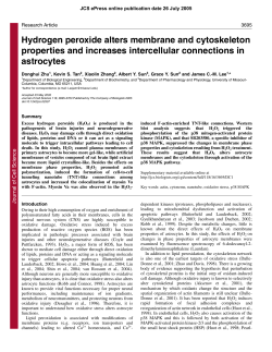 Hydrogen peroxide alters membrane and cytoskeleton properties