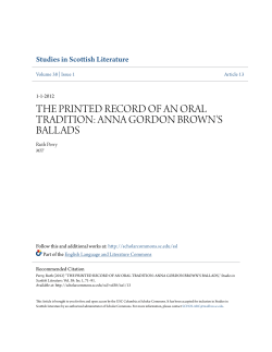 the printed record of an oral tradition: anna gordon brown`s ballads