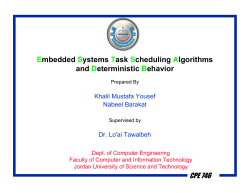 Embedded Systems Task Scheduling Algorithms and Deterministic