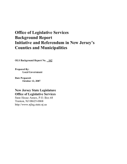 Initiative and Referendum in New Jersey`s Counties