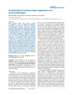 An Exploration of a Honey-Ginger Supplement as an Antimicrobial