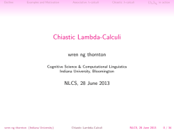 Chiastic Lambda-Calculi - Indiana University Bloomington