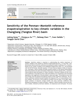 Sensitivity of the Penman–Monteith reference evapotranspiration to