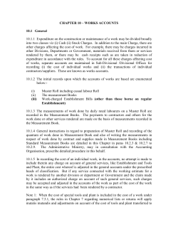 Chapter 10 &ndash; Works Accounts - Chief Controller of Accounts (CCA)