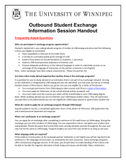 Outbound Student Exchange Information Session Handout
