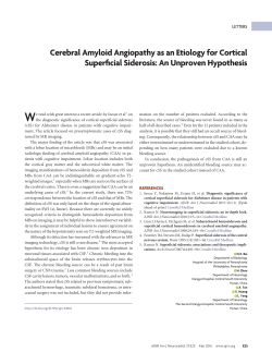 Cerebral Amyloid Angiopathy as an Etiology for Cortical Superficial
