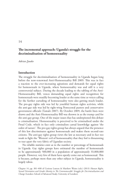 14 The incremental approach: Uganda`s struggle for - SAS