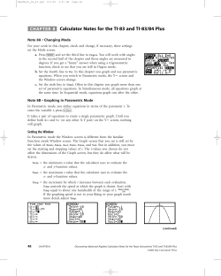 CHAPTER 8 Calculator Notes for the TI-83 and TI