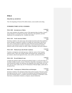POLITICAL SCIENCE INTRODUCTORY LEVEL COURSES