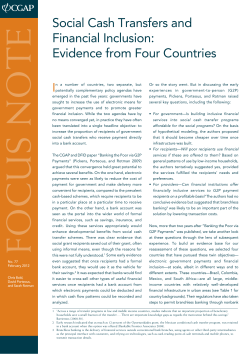 Social Cash Transfers and Financial Inclusion: Evidence