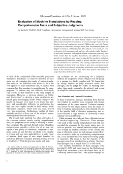 Evaluation of machine translations by reading comprehension tests