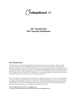AP&reg; Calculus BC 2011 Scoring Guidelines