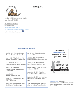 Spring NL 2017 last edits - Friends of the New Haven Animal Shelter