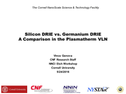 Silicon DRIE vs. Germanium DRIE A Comparison in the