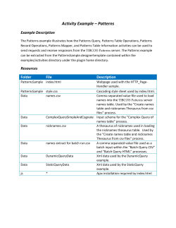 Activity Example &ndash; Patterns