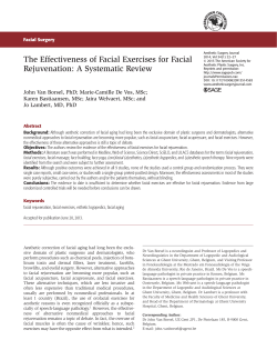 The Effectiveness of Facial Exercises for Facial Rejuvenation: A