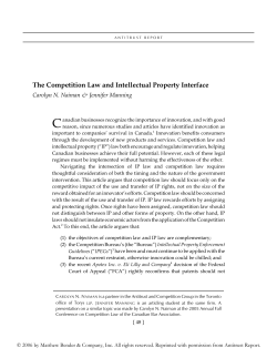 The Competition Law and Intellectual Property Interface