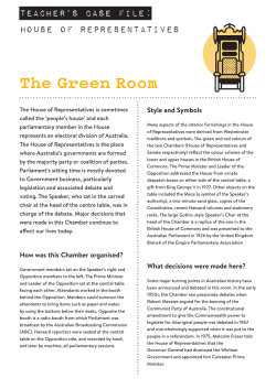 The Green Room &mdash; House of Representatives Chamber