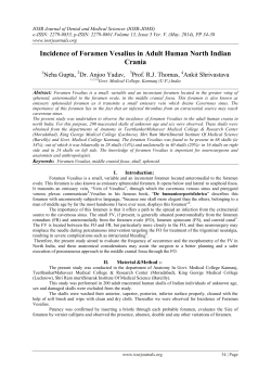 Incidence of Foramen Vesalius in Adult Human North Indian