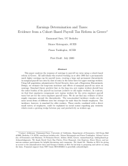 Evidence from a Cohort Based Payroll Tax Reform in Greece