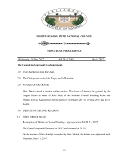 minutes of proceedings of the national council