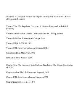 The Origins of State Railroad Regulation: The Illinois Constitution of