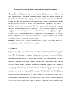 1 Jespersen`s Cycle and the scope of negation in