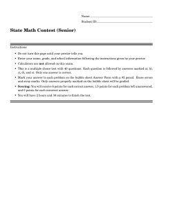 Senior Solutions - State Math Contest
