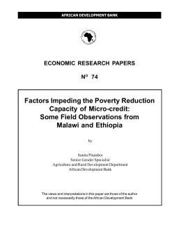 74 - Factors Impeding the Poverty Reduction Capacity of Micro
