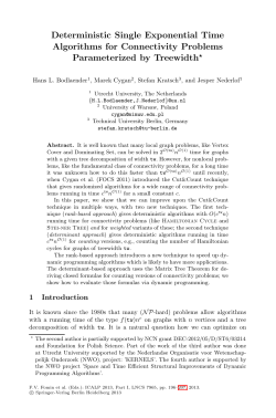 LNCS 7965 - Deterministic Single Exponential Time Algorithms for
