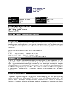 College Algebra Ind. Study