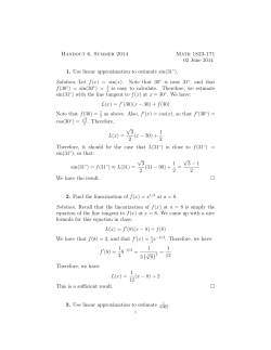 Handout 6, Summer 2014 Math 1823
