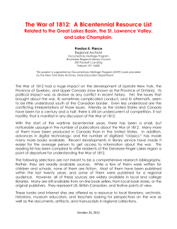 The War of 1812: A Bicentennial Resource List