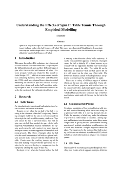 Understanding the Effects of Spin In Table Tennis Through Empirical
