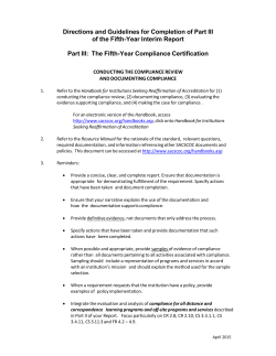 Directions and Guidelines for Completion of Part III of the Fifth