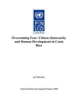 Overcoming Fear: Citizen (In)security and Human Development in