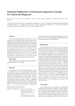 Duodenal Duplication. Is Ultrasound Appearance Enough to