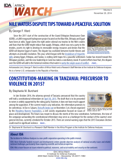 Nile Waters Dispute Tips toward a Peaceful Solution