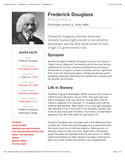 Frederick Douglass - Biography - Civil Rights Activist