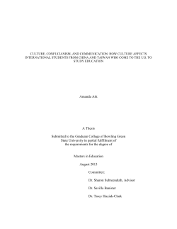 Culture, Confucianism, and Communication: How Culture Affects